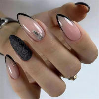 Juego De 24 Piezas De Uñas Postizas Ovaladas Con Dibujos Animados Adornos De Uñas Postizas Acrílicas Cubierta Total De Uñas Falsas Para Oficina Y Fiestas - details 17