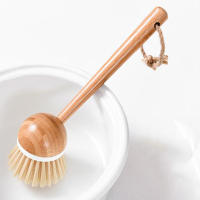 Cepillo De Limpieza Para Cocina Con Manija Larga De Bambú Cepillo De Lavado De Platos Suave Para Ollas Y Sartenes Antideslizantes Para Fregadero Y Estufa - details 6