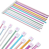 Juego De Agujas De Crocheteo Tunisiano Multicolor Aluminio Tamaño 11 Para Tejer Alfombras Y Coser Herramienta De Textil Para Adultos - details 0