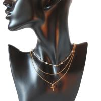 Zafiropa - Set Collar Cruz - Acero Inoxidable - Perla Artificial - Waterproof - details 3