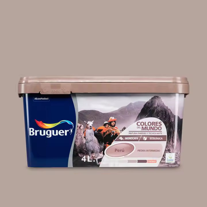 Pintura Plástica Bruguer CDM - 4 L - Perú- Piedra Intermedia | Acabado Mate - 1