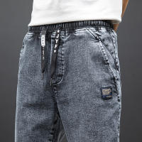 Pantalones De Jeans Cargo Azul Negro Para Hombre Estilo Callejero Primavera Verano Pantalones Harem Baggy Talla Grande Con Bolsillos Midweight - details 15