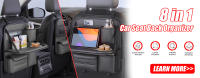 Organizador De Maletero De Coche SEAMETAL Bolsa De Almacenamiento Para Asiento Trasero Con Gancho Y Enchufe PU Resistente Al Desgaste Para SUV/MPV/Truck Negro Con 4 Bolsillos Y Soporte Para Paraguas - details 0