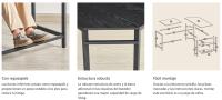 VASAGLE Escritorio de Ordenador, Escritorio de Esquina en Forma de L, Escritorio con 2 Estantes, Ahorra Espacio, para Juegos, Oficina Casa, Fácil de Montar, Marrón Rústico y Negro/Greige y Negro/Negro con Vetas de Madera - details 3