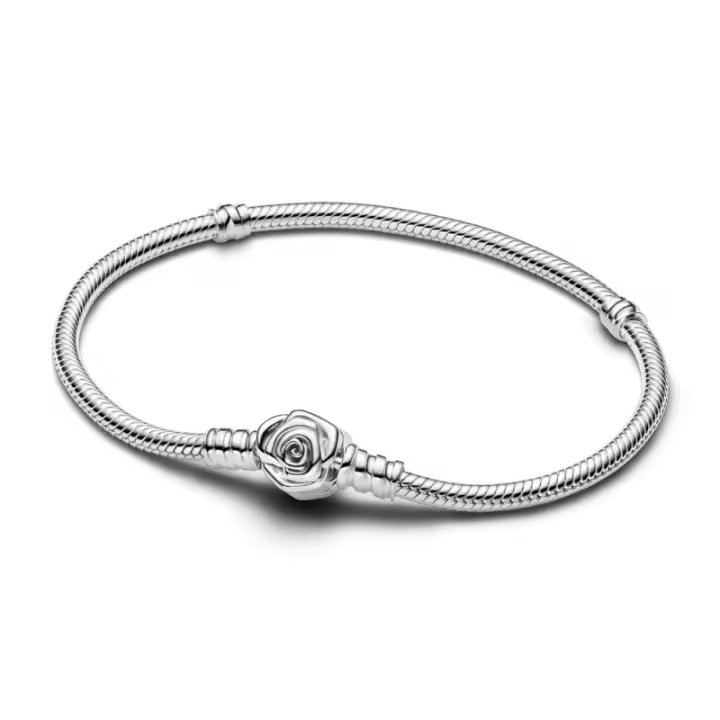 Pulsera Moments Cadena de Serpiente con Cierre Rosa Floreciendo, Ref: 593211C00 - 1