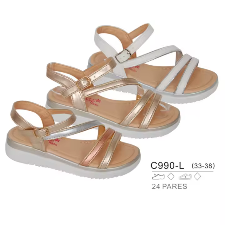 Sandalia confort Bubble para niña c990 color blanco - 1