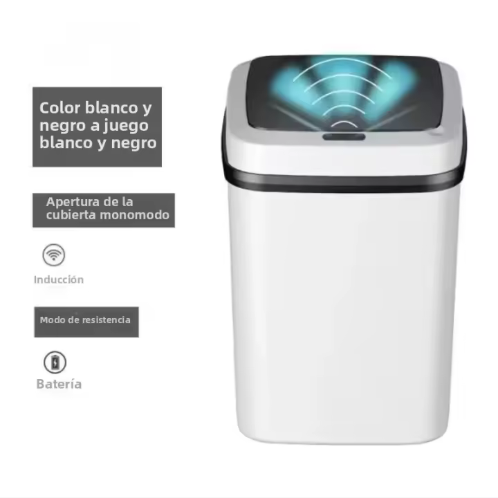 Bandeja De Basura Inteligente 13L Para Cocina Y Baño Toallero Eléctrico Ecológico Con Pared Táctil Recipiente De Residuos - 1