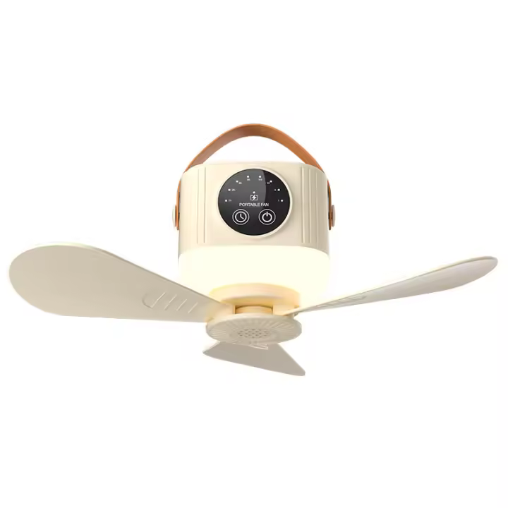 Lámpara de ventilador colgante USB para acampar al aire libre, coche y dormitorio, ajuste de 4 velocidades y opción de temporizador, múltiples funciones （23.5*8.3cm） - 1
