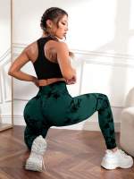 Treguas De Yoga Para Mujer Con Cintura Alta Y Sin Costuras Leggings De Gimnasio Fitness Y Ejercicio Talla Verdadera Treguas De Dibujos Atrilados - details 0