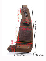 Mochila Hombro Para Hombre Bolsa De Pecho Cruzada Militar Táctica De Lona Bolsa Mensajero Estilo De Viaje Senderismo - details 0