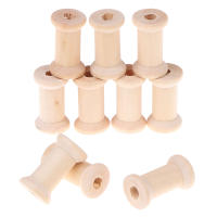Organizador De Bobines De Madera Para Costura Y Artesanías Estilo Vintage 10 Piezas Herramientas Para Hilo Y Cinta - details 0