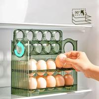 Caja De Almacenamiento Para Huevos De Gran Capacidad De La Cocina Organizador De Bandeja Multi-capas Portátil Con Apertura/ Cierra Conveniente - details 1