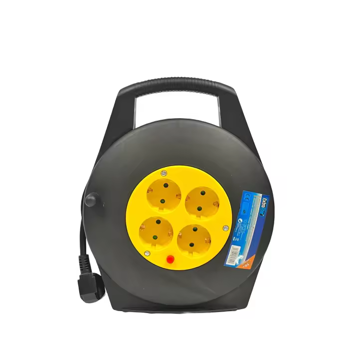 EXTRASTAR ENRROLLADOR ELÉCTRICO CABLE REEL 4 BASES , CHASIS Y BASE DE CONEXIONES EN PLÁSTICO PP 10M 5M - 1