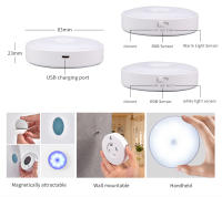 Lámpara Nocturna LED Con Sensor De Movimiento Recargable RGB Para Cocina Armario Escalera Luz De Fondo Sin Cable Luz De Gabinete - details 11