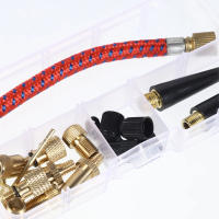 Kit De Herramientas De Reparación De Bicicleta 21Pcs Set Con Adaptador De Tubo De Neumático Inflable Conector De Camión De Béisbol Y Bombín - details 12