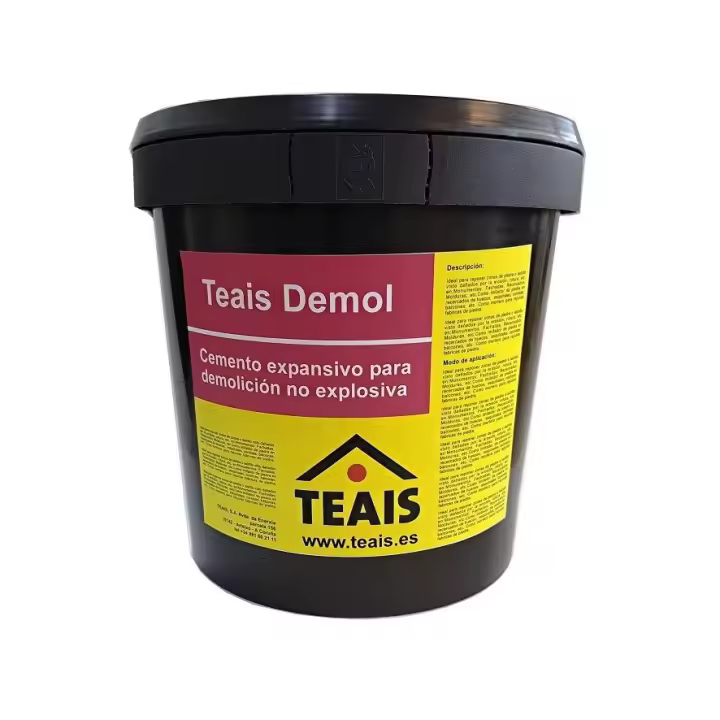 Teais demol, cemento expansivo demoledor roca y hormigón , demolición silenciosa en roca y hormigón. Sin impacto ni vibraciones - 1