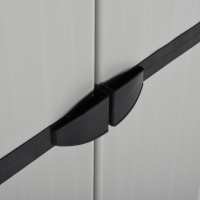 vidaXL Armario de jardín con 3 estantes gris y negro 68x40x168 cm - details 4