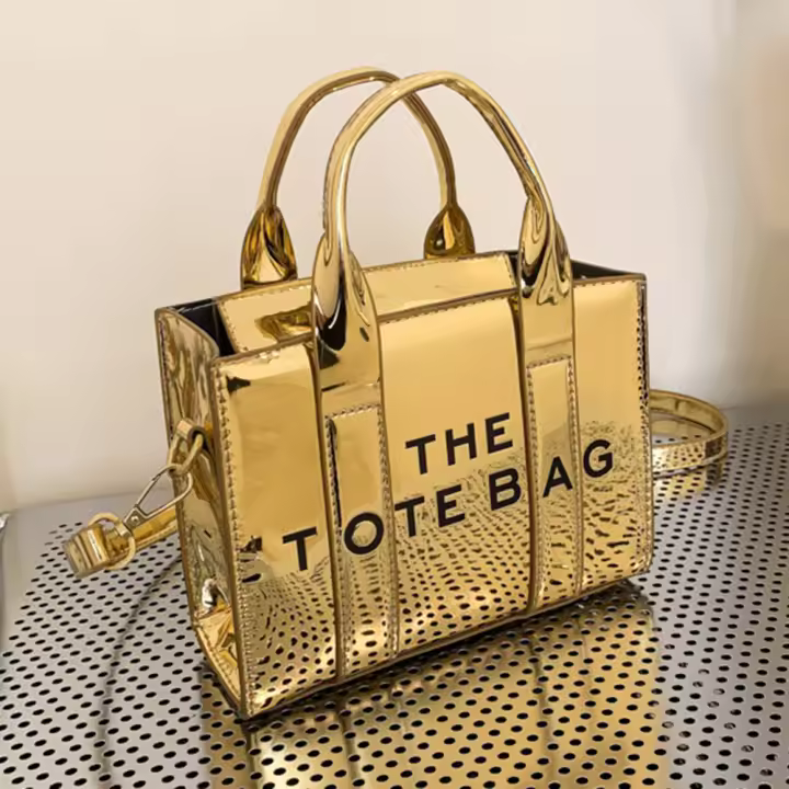 Bolso De Mano Para Mujer de Moda de Piel Patentado Bolso Casual With Correa Ajustable Brillante Portátil Para Fin De Semana Y Vacaciones - 1