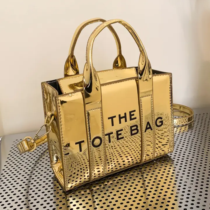 Bolso De Mano Para Mujer de Moda de Piel Patentado Bolso Casual With Correa Ajustable Brillante Portátil Para Fin De Semana Y Vacaciones - 1
