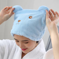 Gorro De Secado De Pelo Oso Lindo Para Mujeres Material De Secado Rápido Turban De Baño Poliéster/Celulosa Técnica Combinada Origen Zhejiang China - details 2