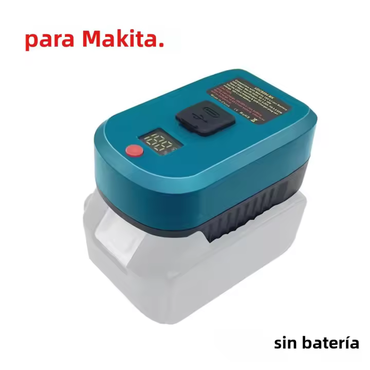 Cargador De Batería Makita 18V Li-Ion Con Adaptador 65W Tipo-C Y USB Puerto De Carga Retro Versátil Accesorio De Cargador - 1