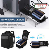 Mochila de Viaje Cabina Avion 40x20x25 para Bolsa de Viaje Equipaje de Mano 20L Bajo el Asiento Maletas de Cabina Pequeña Hombre Mujer Mochila Portatil 14 Pulgadas con Puerto USB - Negro - details 1