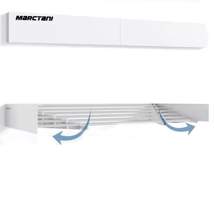 Marctani Tendedero Extensible Pared Ahorra Espacio - Tendederos Plegables ANTIOXIDANTES Interior o Exterior - Tendal Plegable Resistente 24 Pinzas - Tenderete de Ropa - 1