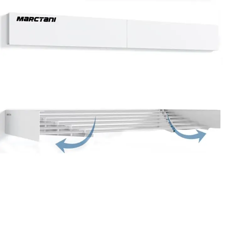 Marctani Tendedero Extensible Pared Ahorra Espacio - Tendederos Plegables ANTIOXIDANTES Interior o Exterior - Tendal Plegable Resistente 24 Pinzas - Tenderete de Ropa - 1
