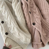 Chaqueta De Suéter De Punto Para Mujer Estilo Coreano Grueso Otoño Invierno Casual Manga Larga Suelta Color Sólido Para Females - details 0