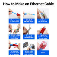 AMPCOM RJ45 Plug Cat6 Passthrough Connectores Fácil De Triturar Conector Modular Para Red Cable UTP Aislado Herramienta De Cableado De Computadora - details 3