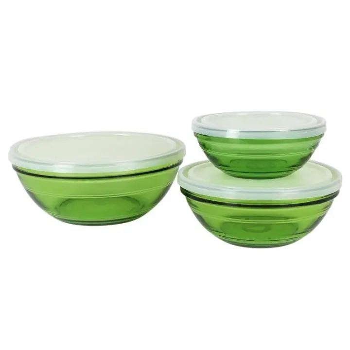 Set de Cuencos Duralex   3 Piezas Verde Con Tapa - 1