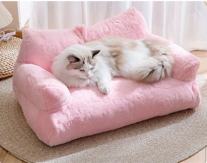 Cama De Gato Invierno Plush Sofá Para Perro Cama De Mascota Lavable Caliente Nido De Perro Almohadilla De Gato Muebles Para Mascotas Cómodos Y Gruesos - 1