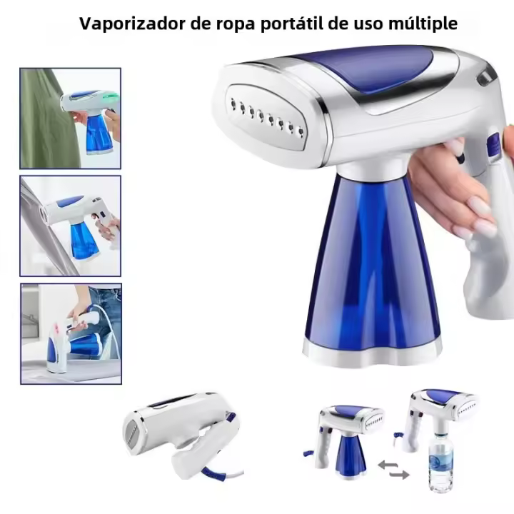 Alce Portable De Viaje 1600W Ajustable En 3 Velocidades Para Prendas Máquina De Vapor Mano Foldable Y Multifuncional Con Tanque De Agua Pequeño 220V - 1