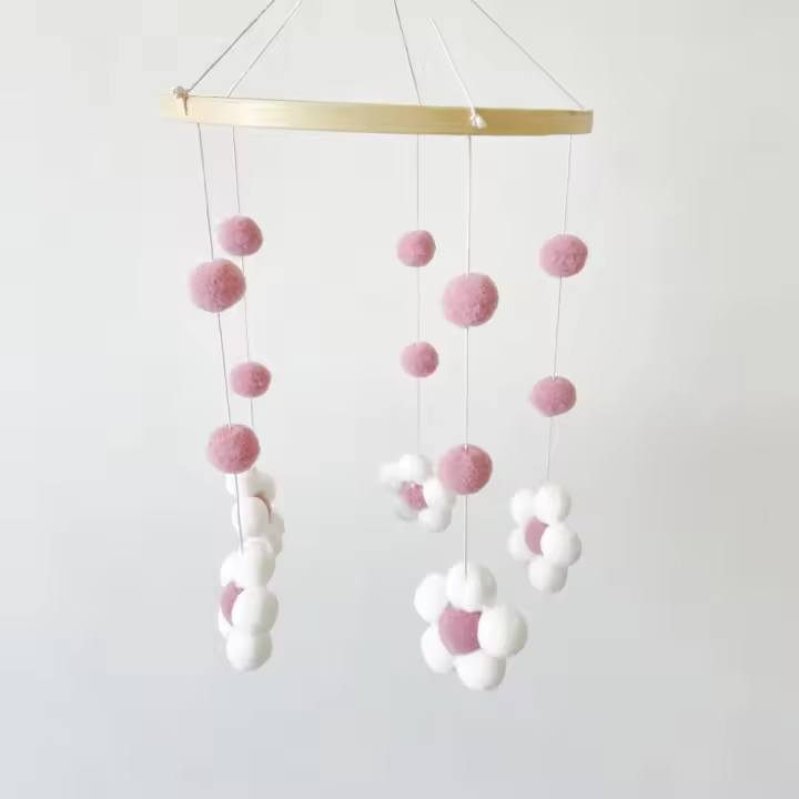 Campana De Viento De Peluche Nórdica Con Flor Para Habitación De Niños Tienda De Ropa Infantil Decoración De Habitación Para Bebés - 1