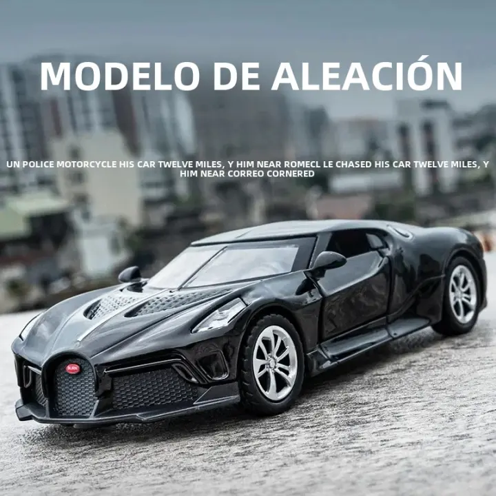 Modelo De Coche De Aleación Bugatti Nocturno Con Sonido Y Luz Regalo Para Niños Decoración Colección Juguete Eco-amigable Sin Baterías - 1