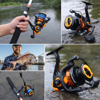 Carrete De Pesca Sougayilang 5.2:1 Ratio De Engranajes 5BB Carrete De Giro Para Agua Salada Con Bobina De Aluminio Máx Drag 10Kg Para Carpas Y Pesca En Río Lago Mar Y Playa - details 10