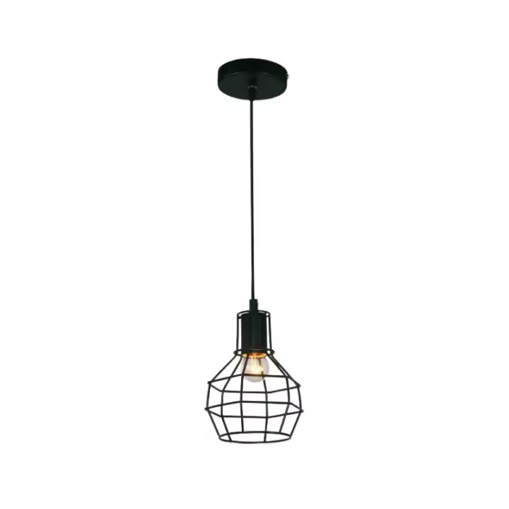LED7 - Lámpara Colgante Negro Hexagonal Casquillo E27 DT0092 - 1