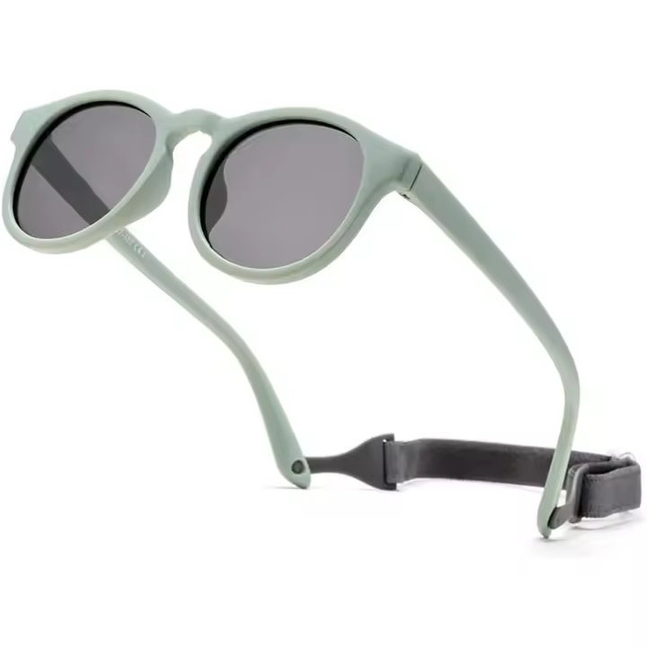 1 par de gafas de sol polarizadas flexibles para bebés con correa ajustable para recién nacidos de 0 a 48 meses, color azul - 1