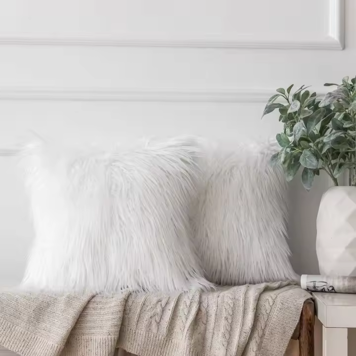 Verde Ashler Fundas De Almohada de Cuero Blanco - Colchón 18x18 Pulgadas - 1
