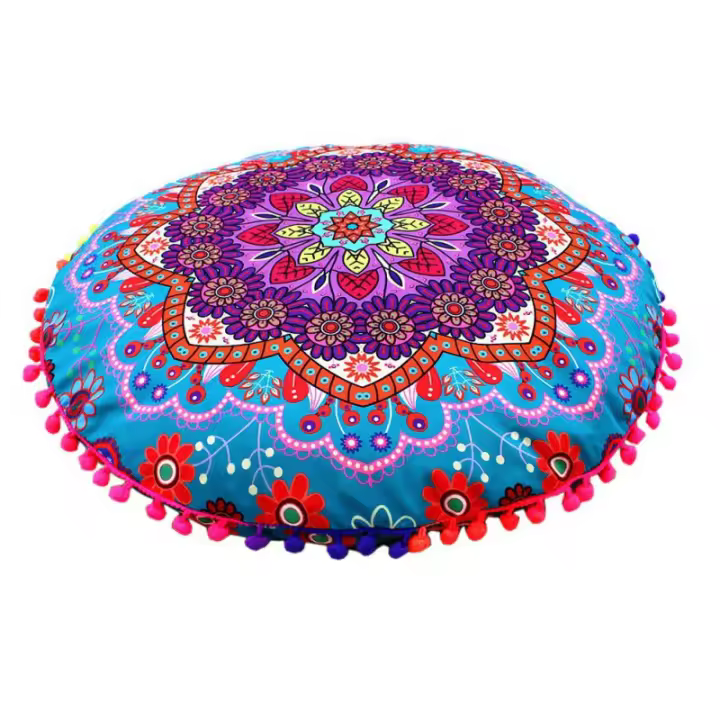 Funda De Cojín Bohemio Con Patrón Mandala Redondo 14 Estilos Decoración De Hogar Y Hotel 43x43cm Cubierta De Almohada Ecológica Tejida 100% Poliéster - 1