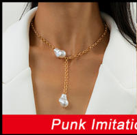 Collar Gargantilla PuRui Punk Chunky Cadena Para Mujer Estilo Hip Hop Color Oro Metálico Collar De Capa Superpuesta Joyería Moda - details 10
