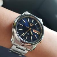reloj automático hombre Seiko 5 SNKL79K1 dial azul 37mm correa acero - details 4