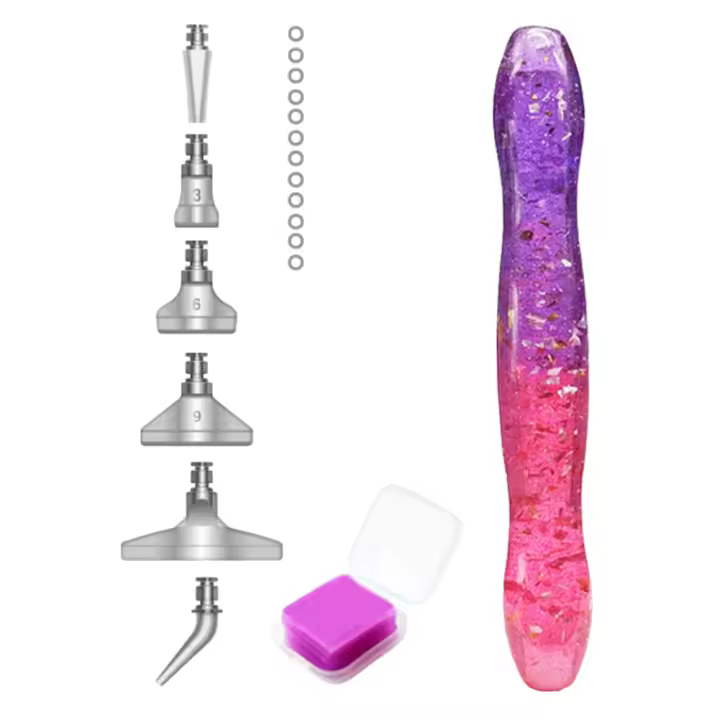 Kit De Pincel Para Pintura Diamante 5D Con 6 Cabezas De Succión Y 1 Pincel De Arcilla Para Pintura Diamante Material De Resina - 1