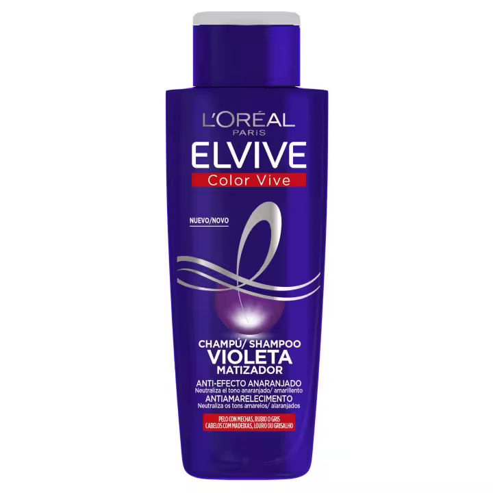 L’ORÉAL PARIS | Elvive Color Vive Champú y mascarilla Violeta Matizador para el pelo con mechas, rubio, decolorado o gris 200ml - 1