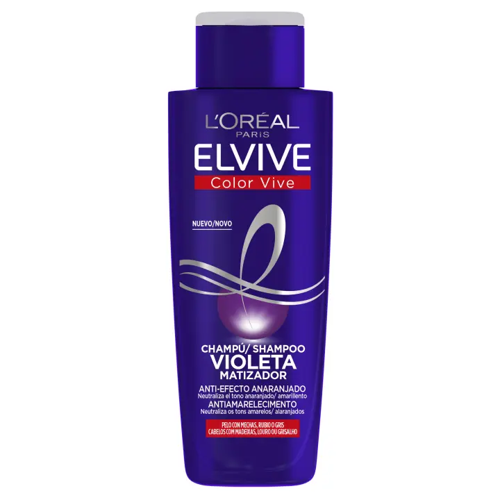 L’ORÉAL PARIS | Elvive Color Vive Champú y mascarilla Violeta Matizador para el pelo con mechas, rubio, decolorado o gris 200ml - 1