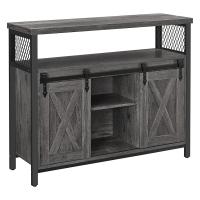 Armario de cocina, elegancia rústica para tus festines, diseño en madera marrón con puertas de correderas y paneles de malla, versátil y funcional, ¡descubre la calidez en cada rincón! - details 8