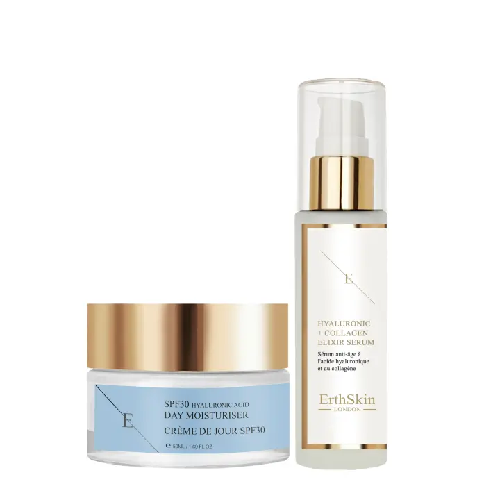 ErthSkin London Crema de día con ácido hialurónico FPS 30 (50 ml) + Sérum de ácido hialurónico y colágeno (60 ml) - 1