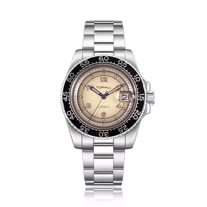 Reloj Mecánico Automático Para Hombre TOPHILL TD006G Vidrio De Zafiro 30m Impermeable Con Movimiento Miyota 2813 Calendario Luminoso TD006G - 1