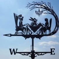 Weathervane De Metal Silueta Artística Decorativa Para Jardín Casa Granja Valla Puerta De Mascota Uso En Techo O Cerca - details 15