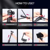 Ulanzi Trípode Universal Extensible 2-en-1 MT- 44 Compatible con Cámaras y Móvil, ajustable de 32 cm a 146 cm. Incluye cabezal de bola 360° para ángulos versátiles, zapata fría y rosca de 1/4" - details 2